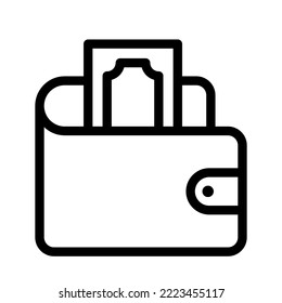 wallet line icon illustration vector graphic