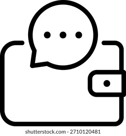 ícone de linha de wallet vetor de ilustração