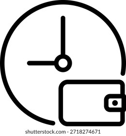 ícone de linha de wallet vetor de ilustração
