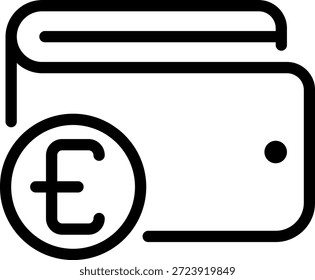 ícone de linha de wallet vetor de ilustração