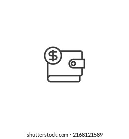 Wallet line icon. linear style sign for mobile concept and web design. Outline vector icon. Symbol, logo illustration. Vector graphic