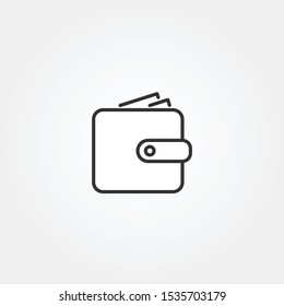 Wallet line icon. Money symbol with editable stroke. Simple flat style design. Vector illustration.
