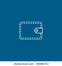 Wallet Line Icon On Blue Background