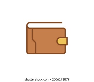 Brieftasche, Symbol auf weißem Hintergrund