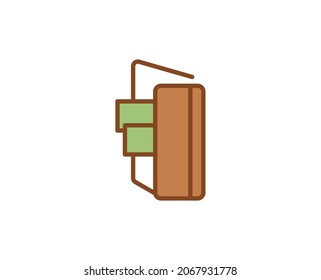 Wallet line icon on white background