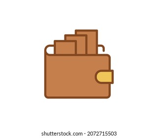Wallet line icon on white background