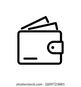 Wallet line icon on white background.