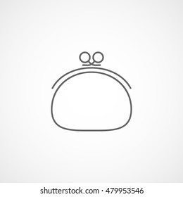 Wallet Line Icon On White Background