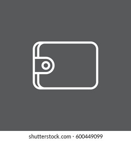 Wallet line icon, outline vector sign, linear white pictogram. Symbol, logo illustration. Editable stroke. Pixel perfect