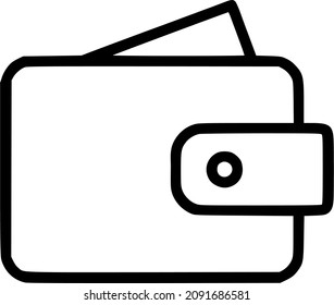 Wallet line icon. Premium pictogram isolated on a white background. Vector illustration. Stroke high quality symbol. Wallet icon in modern line style. Modern sign, stroke object, linear pictogram