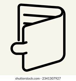Icono de línea de cartera. Ilustración vectorial de maleta aislada en blanco. Diseño de estilo de esquema de dinero, diseñado para web y aplicación. Eps 10