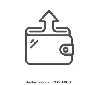 Wallet line icon. Send money purse sign. Cash budget symbol. Quality design element. Line style wallet icon. Editable stroke. Vector