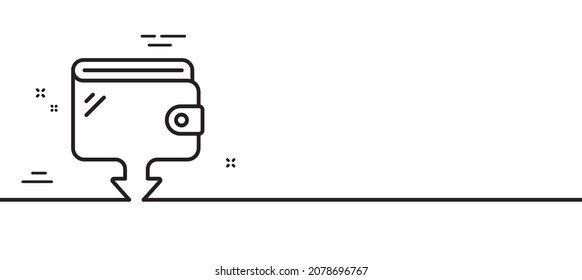 Wallet line icon. Send money purse sign. Cash budget symbol. Minimal line illustration background. Wallet line icon pattern banner. White web template concept. Vector