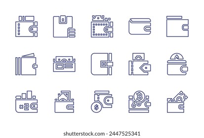 Wallet line icon set. Editable stroke. Vector illustration. Containing wallet, betting, purse.