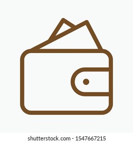 Wallet Line Icon. Wallet icon in trendy flat style isolated on light background