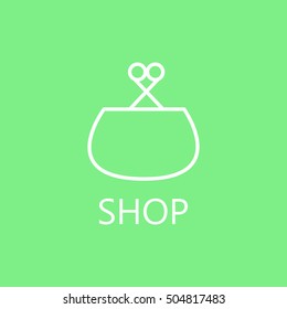 Wallet line icon. Vector concept illustration for design. High quality outline pictigram for design website or mobile app. Vector thin line illustration of wallet.