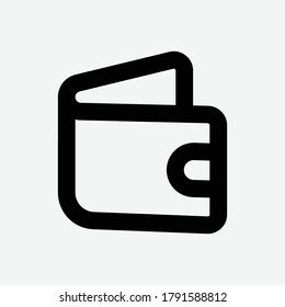 Icono de línea de cartera - Ilustración vectorial
