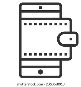 WALLET LINE ICON VECTOR ILLUSTRATION