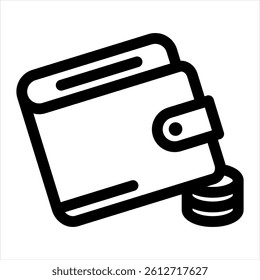 Wallet Line Icon Vector Illustration