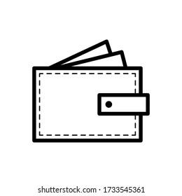 Symbol für digitale Brieftasche mit weißem Hintergrund