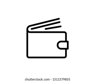 Wallet line icon. Vector symbol in trendy flat style on white background. Web sing for design.
