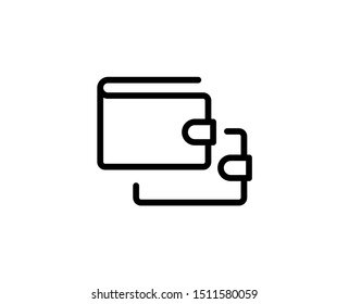 Wallet line icon. Vector symbol in trendy flat style on white background. Web sing for design.