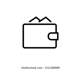 Wallet line icon. Vector symbol in trendy flat style on white background. Web sing for design.