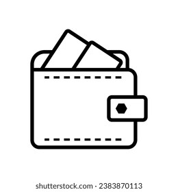 Wallet line icon vector in trendy sign