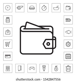 Wallet line icon for web and mobile