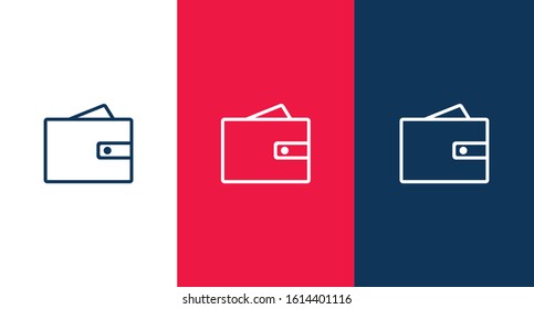 Wallet line icon for web and mobile