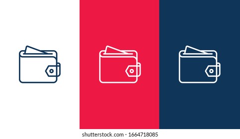 Wallet line icon for web and mobile