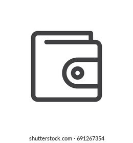 Wallet line simple icon, outline vector sign, linear style pictogram isolated on white. Purse symbol, logo illustration. Editable stroke. Pixel perfect vector graphics