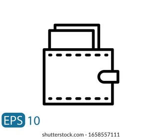 wallet line style icon vector on white background. EPS 10