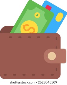 Línea de billetera Vector Icon Design