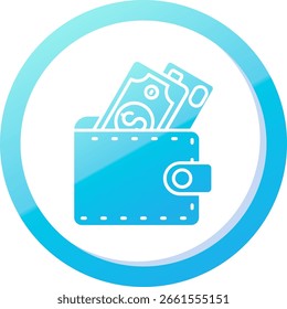 Línea de billetera Vector Icon Design