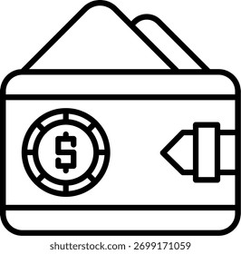 Design de Ícone de Vetor de Linha da Wallet