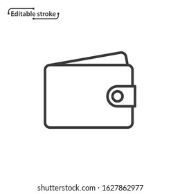 Wallet line vector icon. Editable stroke. 