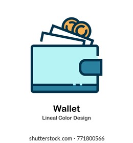 Wallet Lineal Color Vector Illustration