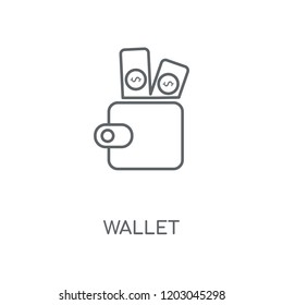 Wallet linear icon. Wallet concept stroke symbol design. Thin graphic elements vector illustration, outline pattern on a white background, eps 10.