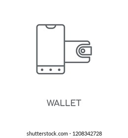 Wallet linear icon. Wallet concept stroke symbol design. Thin graphic elements vector illustration, outline pattern on a white background, eps 10.