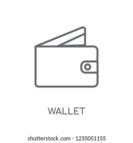 Wallet linear icon. Modern outline Wallet logo concept on white background from e-commerce and payment collection. Suitable for use on web apps, mobile apps and print media.