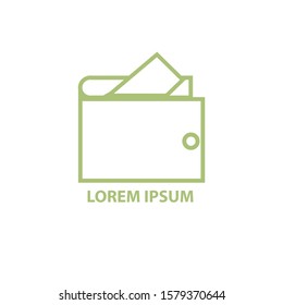 Wallet Logo abstract design vector Negative space. Purse payment Logotype concept icon.