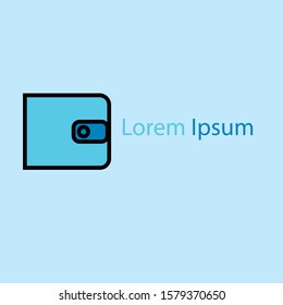 Wallet Logo abstract design vector Negative space. Purse payment Logotype concept icon.