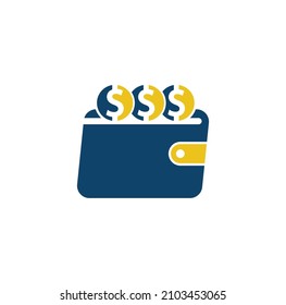 Wallet Logo Design. Wallet With dollar logo template vector