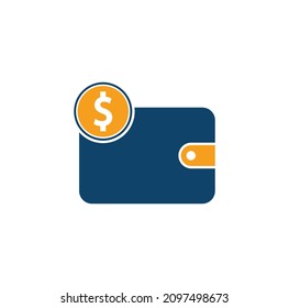 Wallet Logo Design. Wallet money logo icon. Wallet With dollar logo template vector