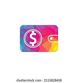 Wallet Logo Design. Wallet money logo icon. Wallet With dollar logo template vector