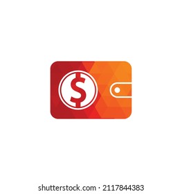 Wallet Logo Design. Wallet money logo icon. Wallet With dollar logo template vector