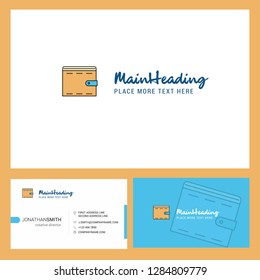 Wallet Logo design with Tagline & Front and Back Busienss Card Template. Vector Creative Design