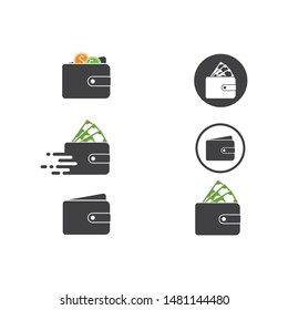 wallet logo icon vector illustration design template