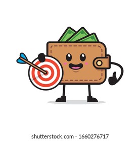 Wallet mascot character design vector